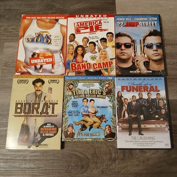 DVD Lot Comedy Van Wilde 22 Jump Street Borat American Pie Band Camp - Picture 1 of 8